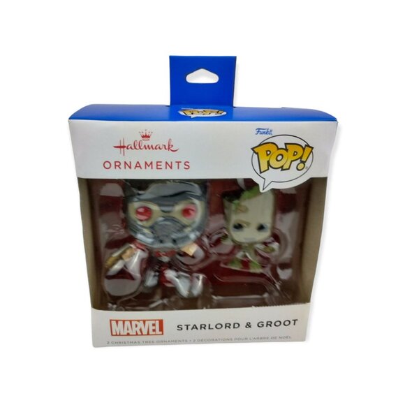 Hallmark Funko Pop! Marvel Starlord and Groot Decorative Christmas Ornament Set - Picture 5 of 11